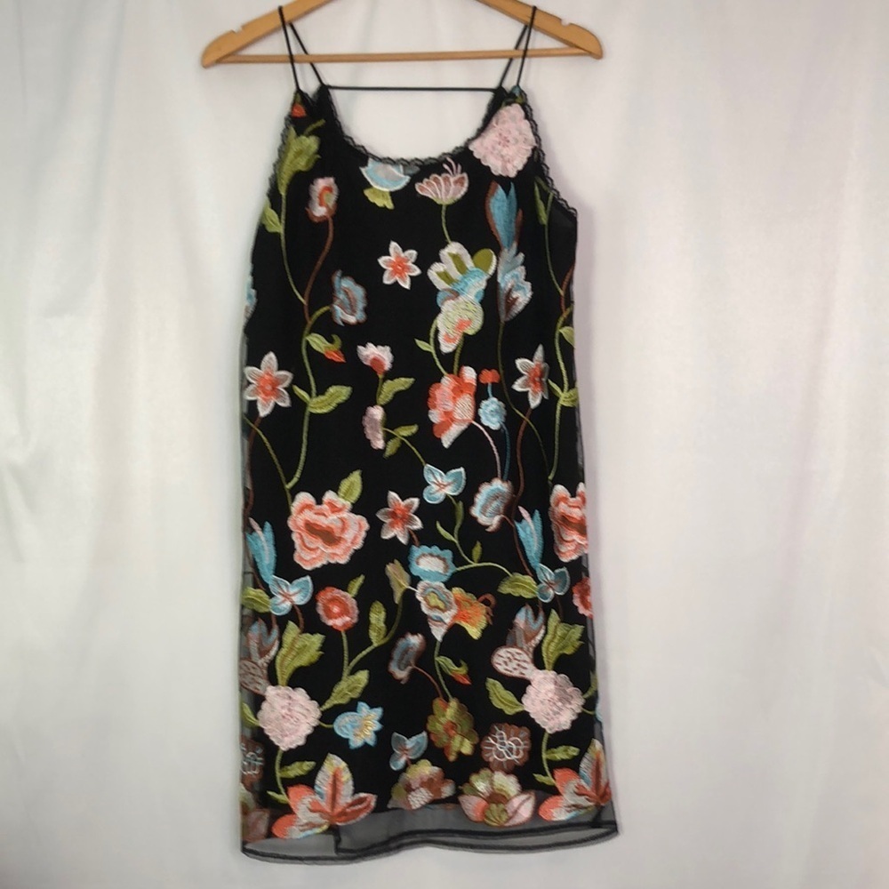 AQUA Woman’s Black Sleeveless Spaghetti Strap Midi Dress Size M